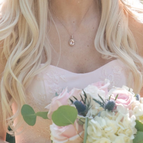 Morganite & Diamond 14kt Rose Gold Necklace - Picture 3 of 14